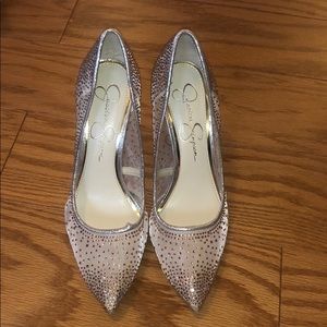 Sheer Nude diamond heels